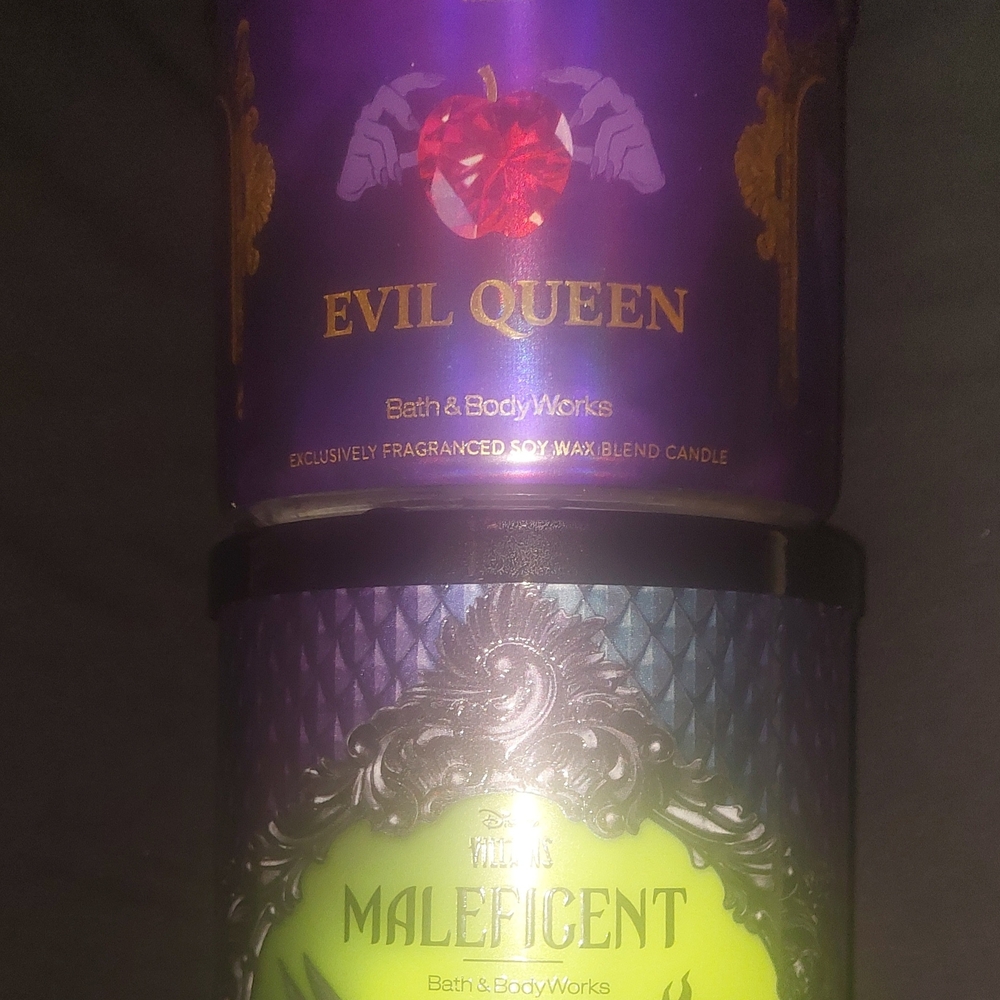 Bath & Body Works 'Evil Queen' and 'Maleficent' 3- Wick Candles